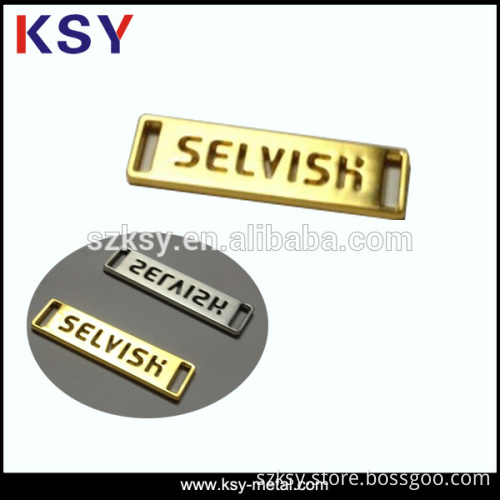 Fashion style factory price custom color metal label for handbags
